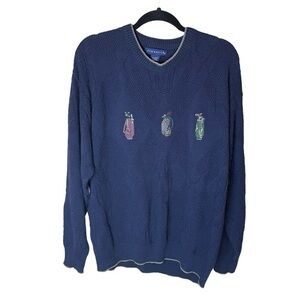 Vintage Pinnacle‎ Navy Blue Golf Sweater Size XL Men’s Women’s Golf Bag Golf Set